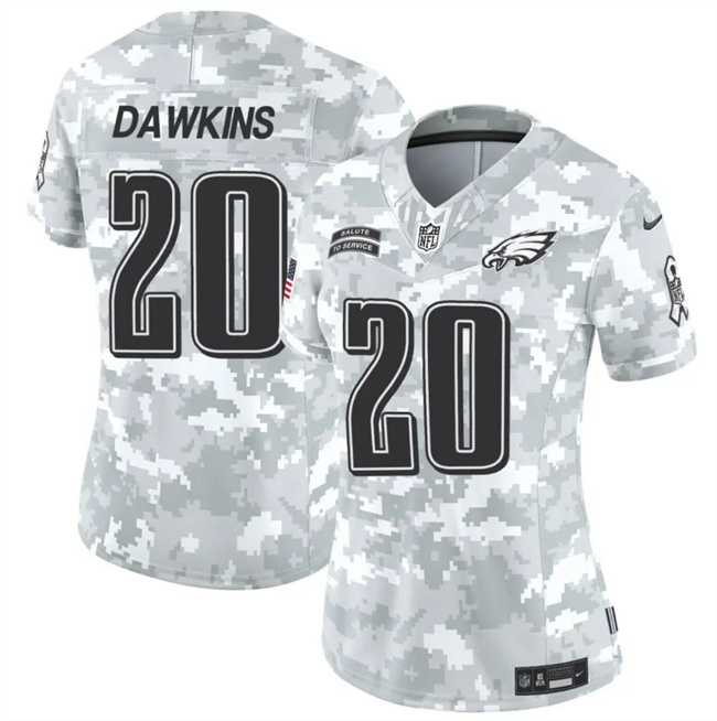 Womens Philadelphia Eagles #20 Brian Dawkins 2024 F.U.S.E Arctic Camo Salute To Service Limited Stitched Jersey Dzhi